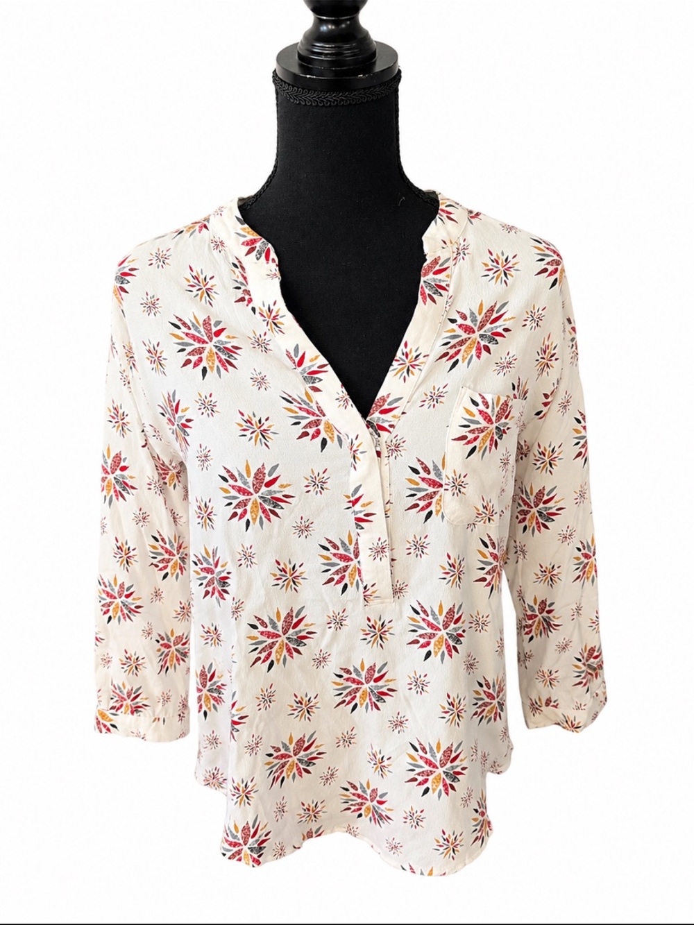 Porridge Anthropologie Starburst Print 3/4 Sleeve Boho Blouse XS